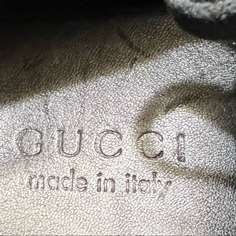 Gucci Men's Black Ace GG Embossed Green Stripe Sneakers Sz 7.5 Size US 9 Gold - Picture 14 of 16